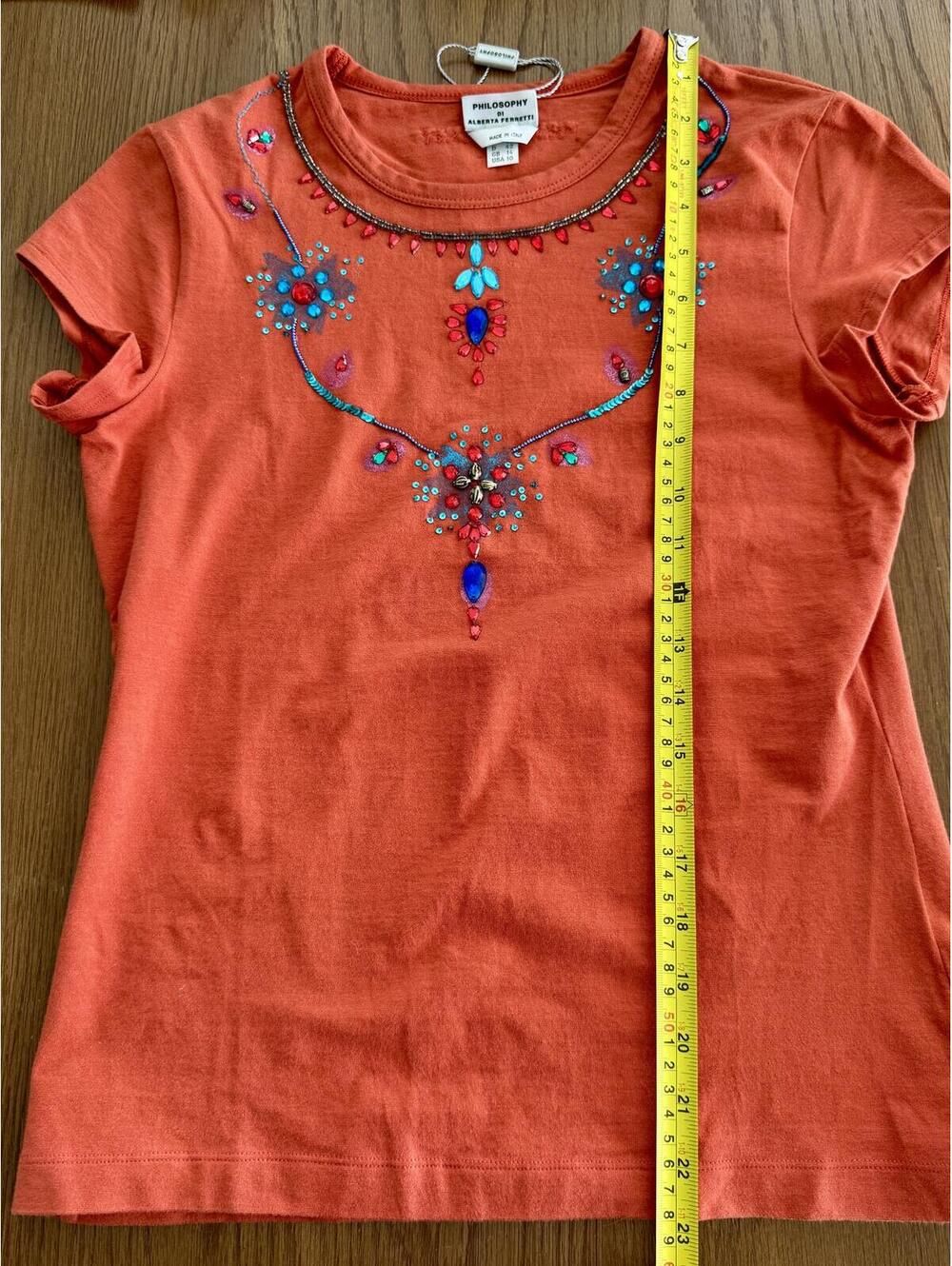 Boho Philosophy di Alberta Ferretti Vintage Embellished Beaded Short Sleeve - Picture 10 of 11